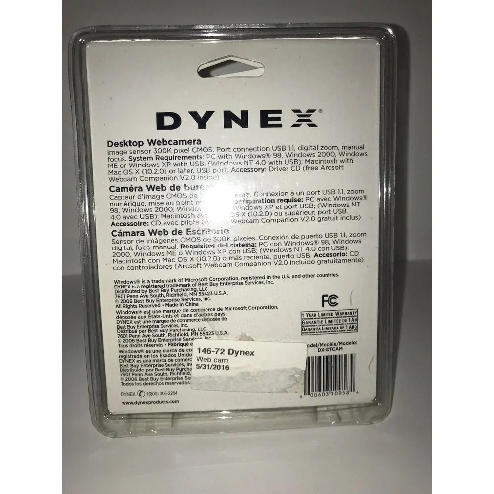 Dynex Desktop Web Camera DX-DTCAM 300K USB NEW SEALED